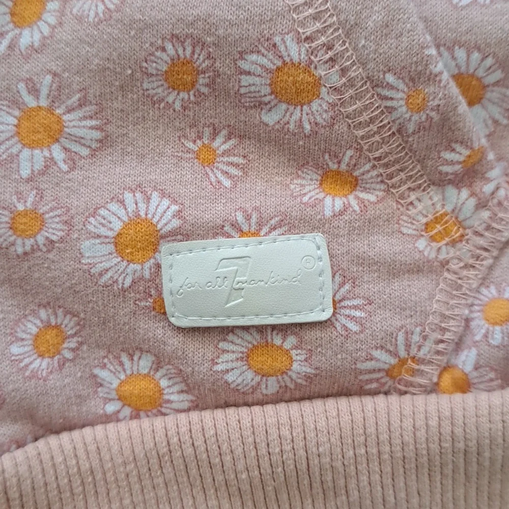7 FOR ALL MANKIND PEACH SUNFLOWER Full Zip HOODIE JACKET SIZE  3T